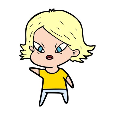 vektör çizim karikatür kadın vurguladı