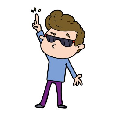  vektör çizim karikatür cool adam