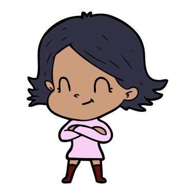 vektör çizim karikatür dostça kız