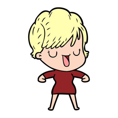  vektör çizim karikatür kadın söz