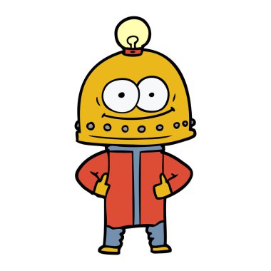 ampul ile mutlu karton robot