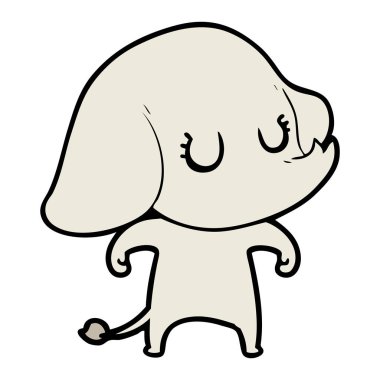 vektör çizim sevimli çizgi fil