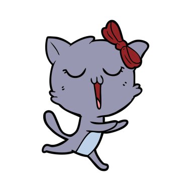 Çizgi film kedisinin vektör çizimi