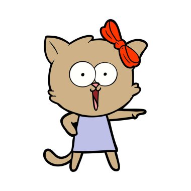 Çizgi film kedisinin vektör çizimi