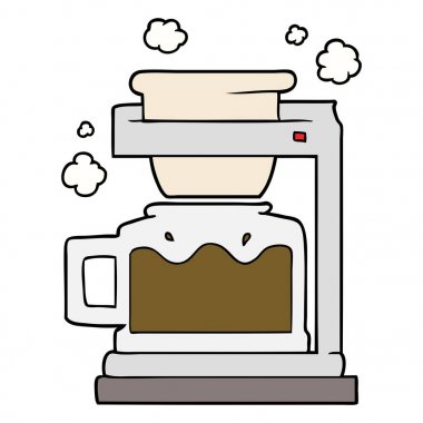 Çizgi film kahve demliğinin vektör çizimi