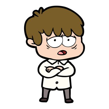 vektör çizim karikatür evlat yorgun