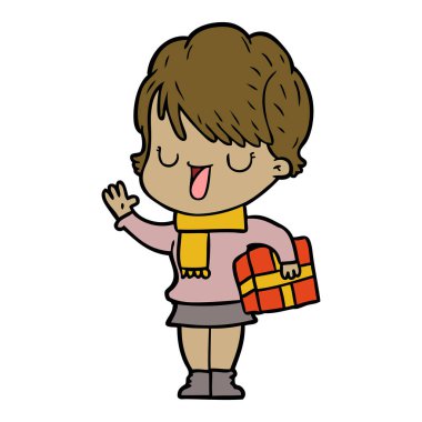  vektör çizim karikatür kadın söz