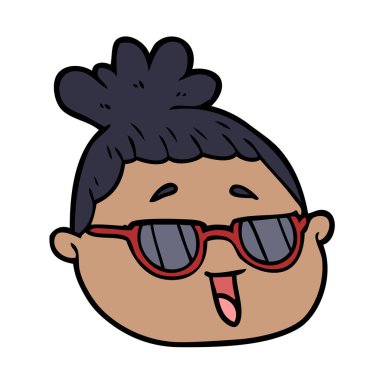 vektör çizim karikatür kadın yüzü