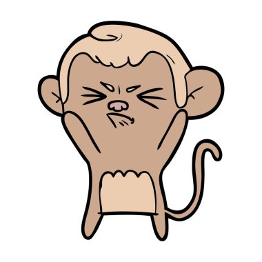 vektör çizim karikatür öfkeli monkey