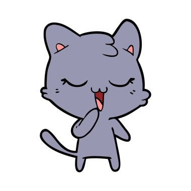 vektör çizim karikatür mutlu kedi