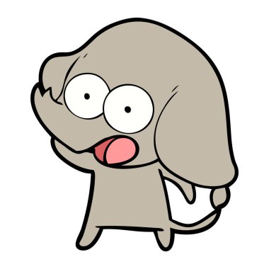 vektör çizim sevimli çizgi fil