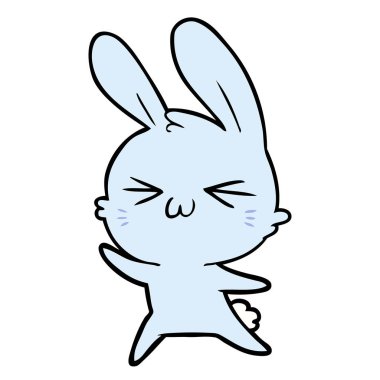Tatlı çizgi film tavşanının vektör çizimi