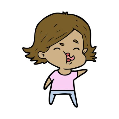 çizgi film kız yüz çekerek