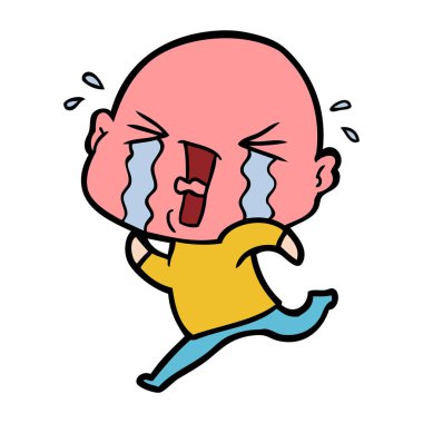 çizgi film ağlayan kel adam