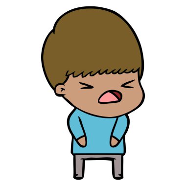 vektör çizim karikatür adam vurguladı