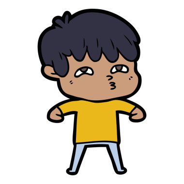 vektör çizim karikatür meraklı adam