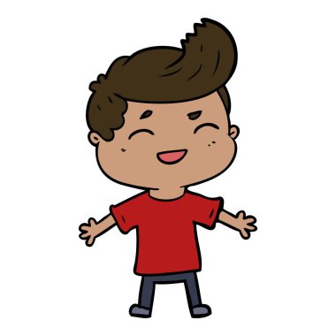  vektör çizim karikatür man gülüyor