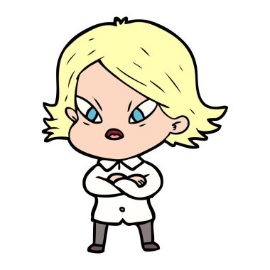 vektör çizim karikatür kadın vurguladı