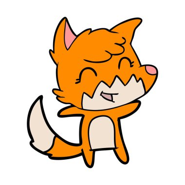 mutlu karikatür fox vektör çizim