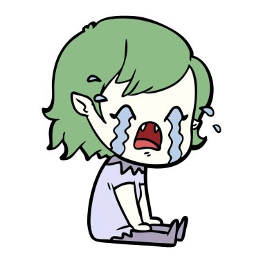 ağlayan vampir kız çizgi film