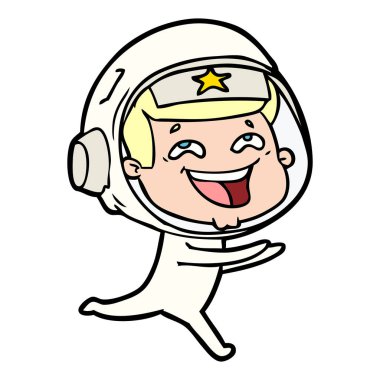  vektör çizim karikatür gülen astronot