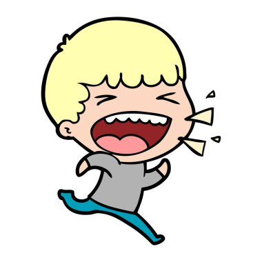  adam gülüyor karikatür vektör çizim