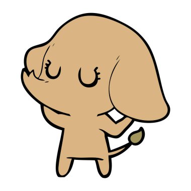 vektör çizim sevimli çizgi fil