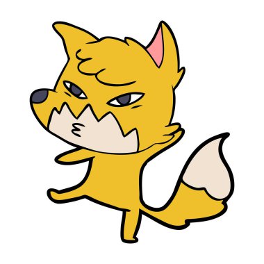 Akıllı karikatür fox vektör çizim