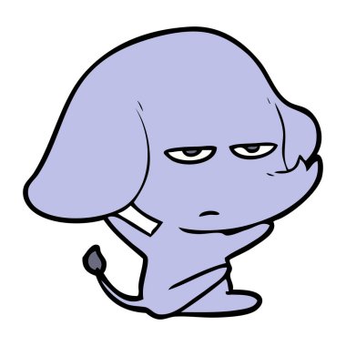 vektör çizim rahatsız çizgi fil