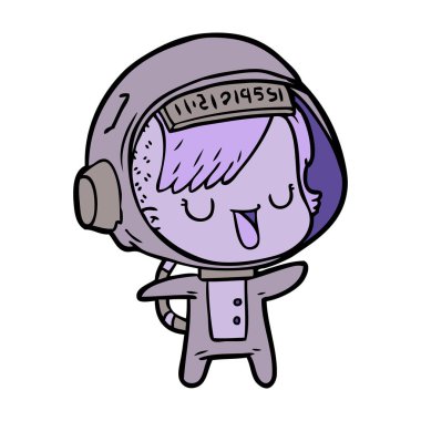 vektör çizim karikatür astronot kadın