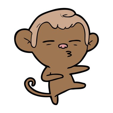  vektör çizim karikatür şüpheli maymun