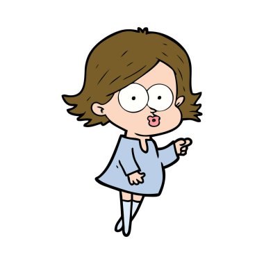 surat asmayı çizgi film kız vektör çizim