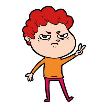 vektör çizim karikatür kızgın adam