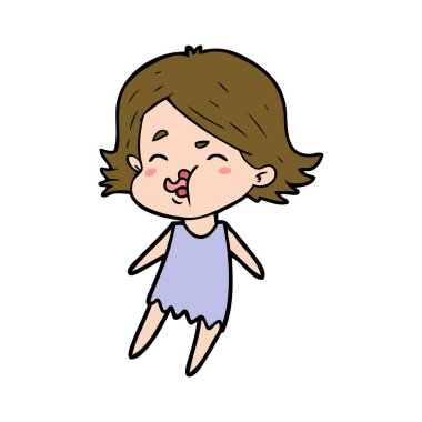 çizgi film kız yüz çekerek