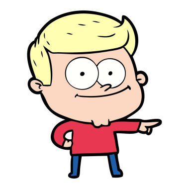 vektör çizim karikatür mutlu adam