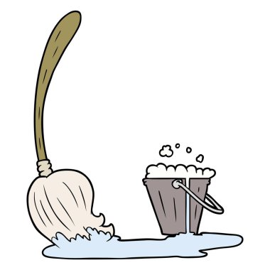 karikatür paspas ve kova