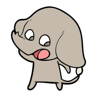 vektör çizim sevimli çizgi fil