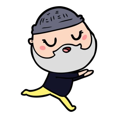 Sakallı çizgi film adamı.