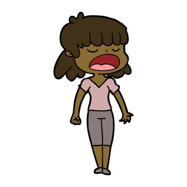  vektör çizim karikatür kadın söz