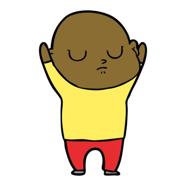 vektör çizim karikatür kel adam