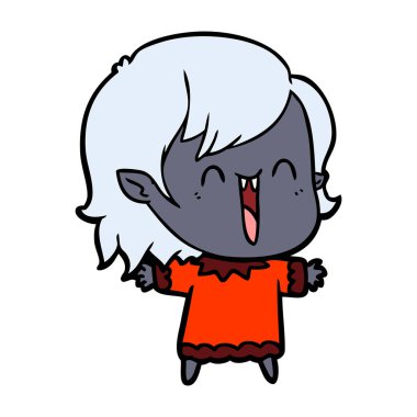 sevimli çizgi mutlu vampir kız