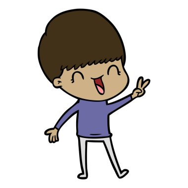 mutlu çizgi film çocuk vektör çizim