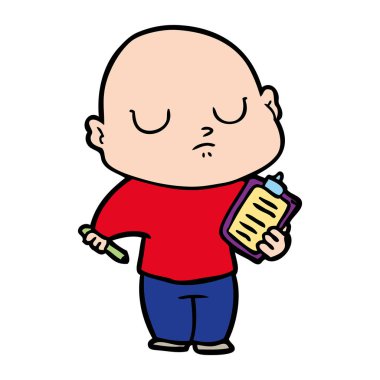 vektör çizim karikatür kel adam