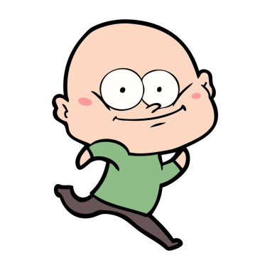 karikatür kel adam bakıyor