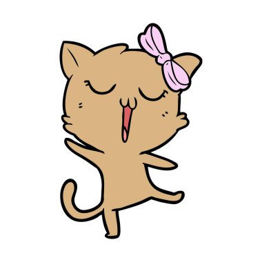 Çizgi film kedisinin vektör çizimi