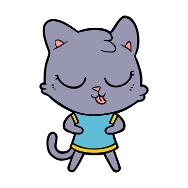 Çizgi film kedisinin vektör çizimi