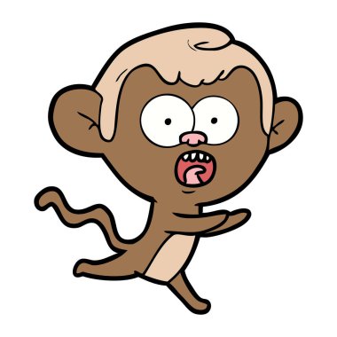 vektör çizim karikatür şok maymun