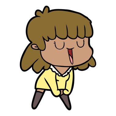 Çizgi filmdeki kadının vektör çizimi