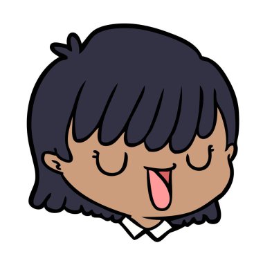 vektör çizim karikatür kadın yüzü