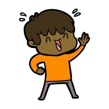  vektör çizim karikatür gülen çocuk